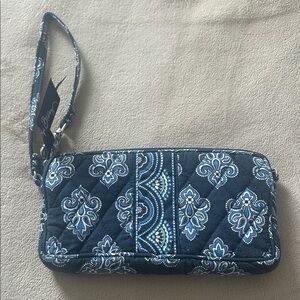 Vera Bradley Navy and Light Blue Patterned Wristlet